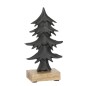 Albero di Natale decorativo in legno su base in alluminio nero 11x5x22cm