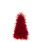 Sapin de Noël à suspendre en Plumes rouge 9x9x14 cm
