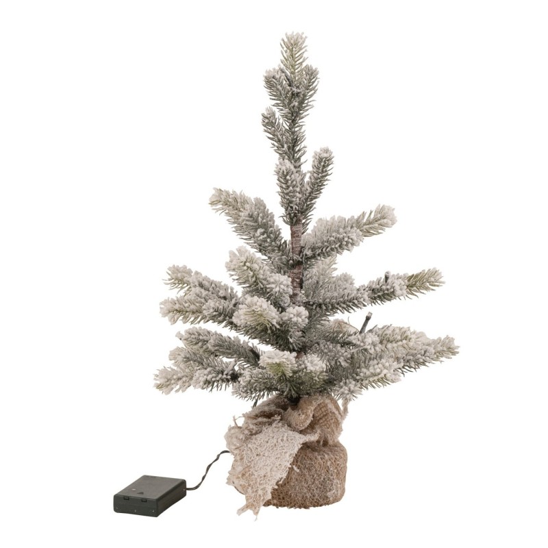 Sapin de Noël enneigé avec led en plastique vert H50cm