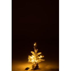 Sapin de Noël enneigé avec led en plastique vert H50cm