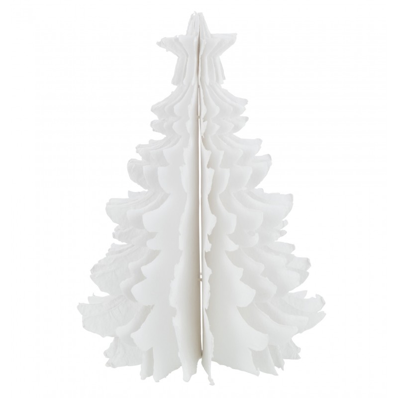 Sapin de Noël en papier blanc 34x34x45 cm