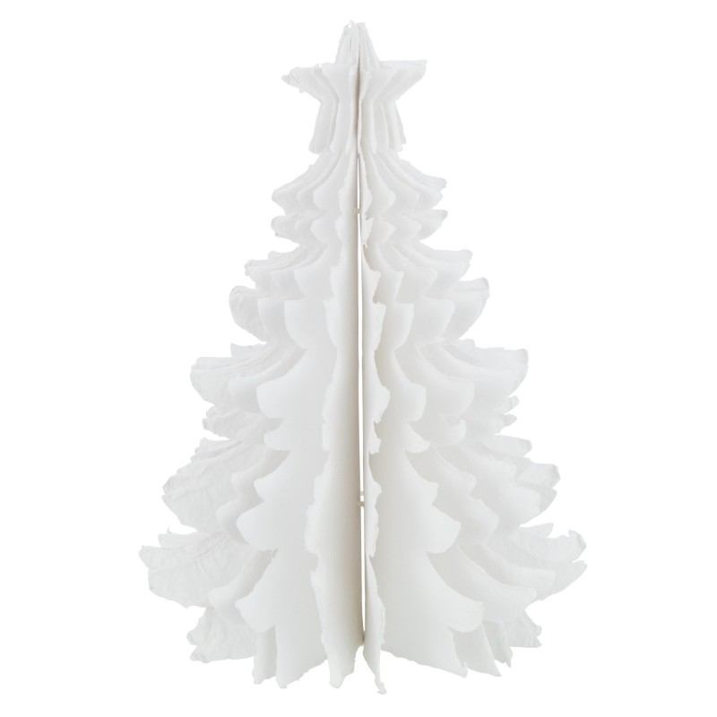 Árbol de Navidad de papel blanco 34x34x45 cm