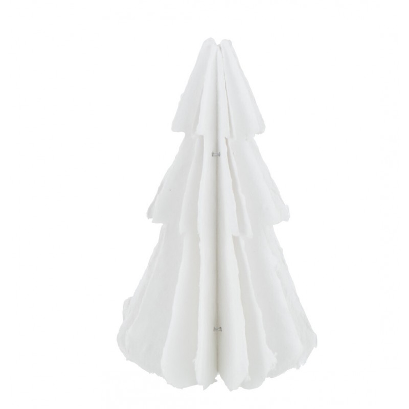 Sapin de Noël en papier blanc 13x13x20.5 cm