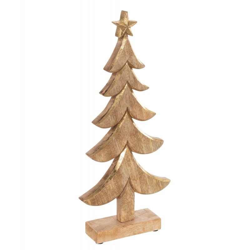 Sapin de Noël en bois naturel 14x5x31 cm