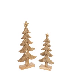 Sapin de Noël en bois naturel 14x5x31 cm