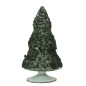 Sapin de Noël décoratif givré en verre vert foncé H12cm