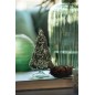 Sapin de Noël décoratif givré en verre vert foncé H12cm