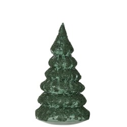 Árbol de Navidad decorativo de vidrio verde helado 12x15cm