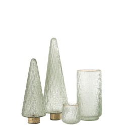Albero di Natale decorativo in vetro trasparente 14x14x39 cm