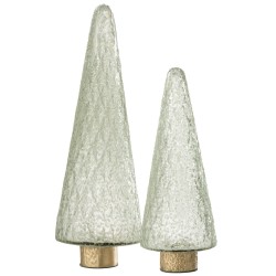 Albero di Natale decorativo in vetro trasparente 14x14x39 cm