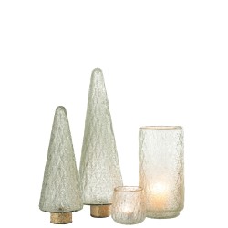 Albero di Natale decorativo in vetro trasparente 14x14x39 cm