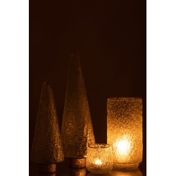 Albero di Natale decorativo in vetro trasparente 14x14x39 cm
