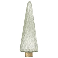 Albero di Natale decorativo in vetro trasparente 14x14x39 cm