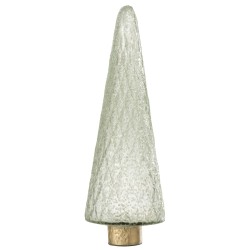 Sapin de Noël décoratif en verre transparent 14x14x39 cm