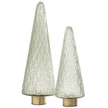 Albero di Natale decorativo in vetro trasparente 12x12x32 cm