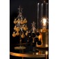 Árbol de Navidad decorativo con bolas de vidrio negro de 20 cm de altura