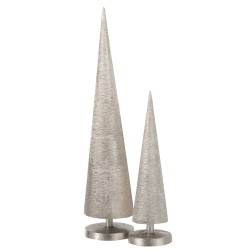 Sapin de Noël conique en aluminium argent 16x16x57cm