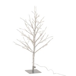 Arbre dénudé avec led en métal argent 34x30x59 cm