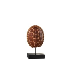 Carapace De Tortue Sur Pied Resine Marron H 30 cm