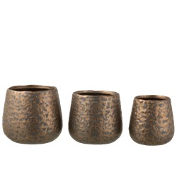 Vaso di fiori rotonda in rame 16x16x14 cm