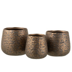 Vaso di fiori rotonda in rame 16x16x14 cm