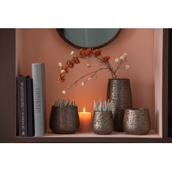 Vaso di fiori rotonda in rame 16x16x14 cm