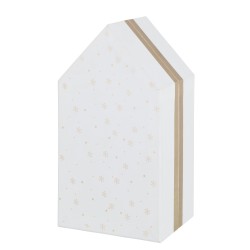 Calendrier de l’avent en forme de maison en carton blanc 31x7x35 cm