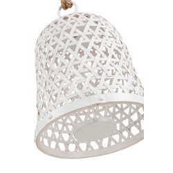 LANTERNE RONDE BAMBOU/VERRE BLANC