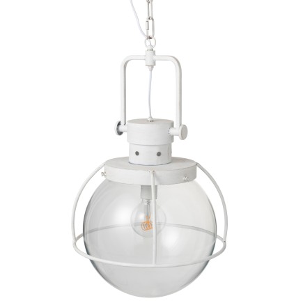 Lámpara de bola suspendida de vidrio y metal blanco 40*180 cm