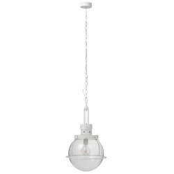 Lámpara de bola suspendida de vidrio y metal blanco 40*180 cm
