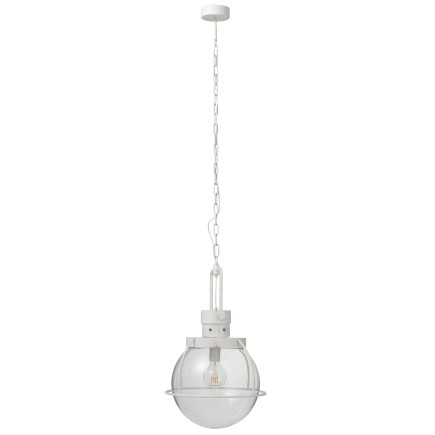 Lámpara de bola suspendida de vidrio y metal blanco 40*180 cm