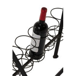 TABLE BOUTEILLE / VERRES METAL / BOIS NOIR