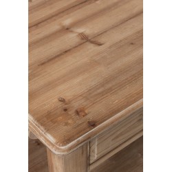 Console 6 tiroirs en bois naturel 131x70x95 cm