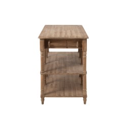 Console 6 tiroirs en bois naturel 131x70x95 cm
