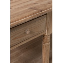 Console 6 tiroirs en bois naturel 131x70x95 cm