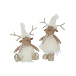 Set de 2 rennes de Noël en résine multicouleur 15x13x42 cm