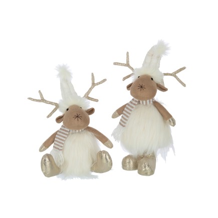 Set de 2 rennes de Noël en résine multicouleur 15x13x42 cm