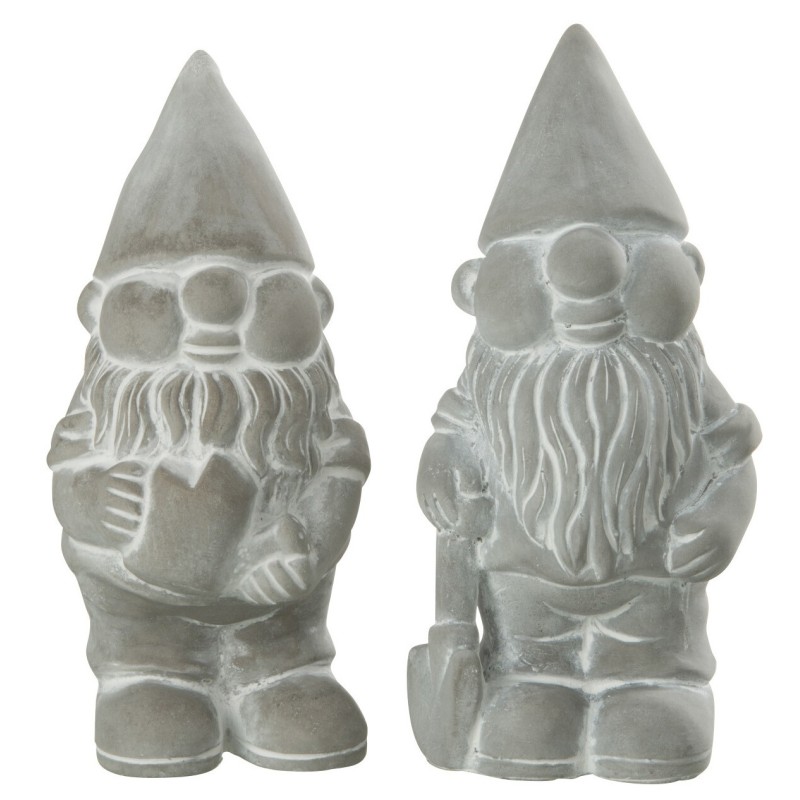 Set 2 lutins en ciment gris 10x9x19 cm Set 2 lutins en ciment gris 10x9x19 cm