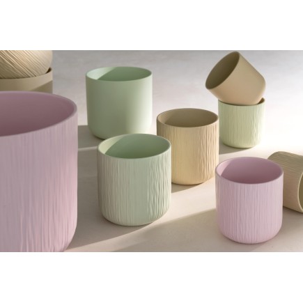 Set de 2 cache-pots en céramique vert menthe 7x7x6.5 cm