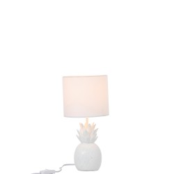 lampe ananas resine blanc