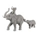 Elefantes de resina gris 71.5x16x41.5 cm
