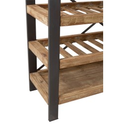Étagère pour 50 bouteilles et emplacement verre en bois et métal H188cm