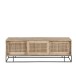 Meuble tv 3 portes coulissantes en bois naturel 150x40x50.5 cm