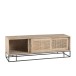 Meuble tv 3 portes coulissantes en bois naturel 150x40x50.5 cm