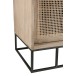 Meuble tv 3 portes coulissantes en bois naturel 150x40x50.5 cm
