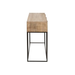 Console avec tiroirs en bois et métal noir 120x42x80 cm
