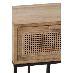 Console avec tiroirs en bois et métal noir 120x42x80 cm