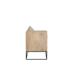 Banc d’entrée en Bois et métal Noir et Naturel 100x50x65cm