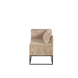 Banc d’entrée en Bois et métal Noir et Naturel 100x50x65cm