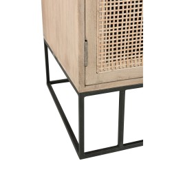 Banc d’entrée en Bois et métal Noir et Naturel 100x50x65cm